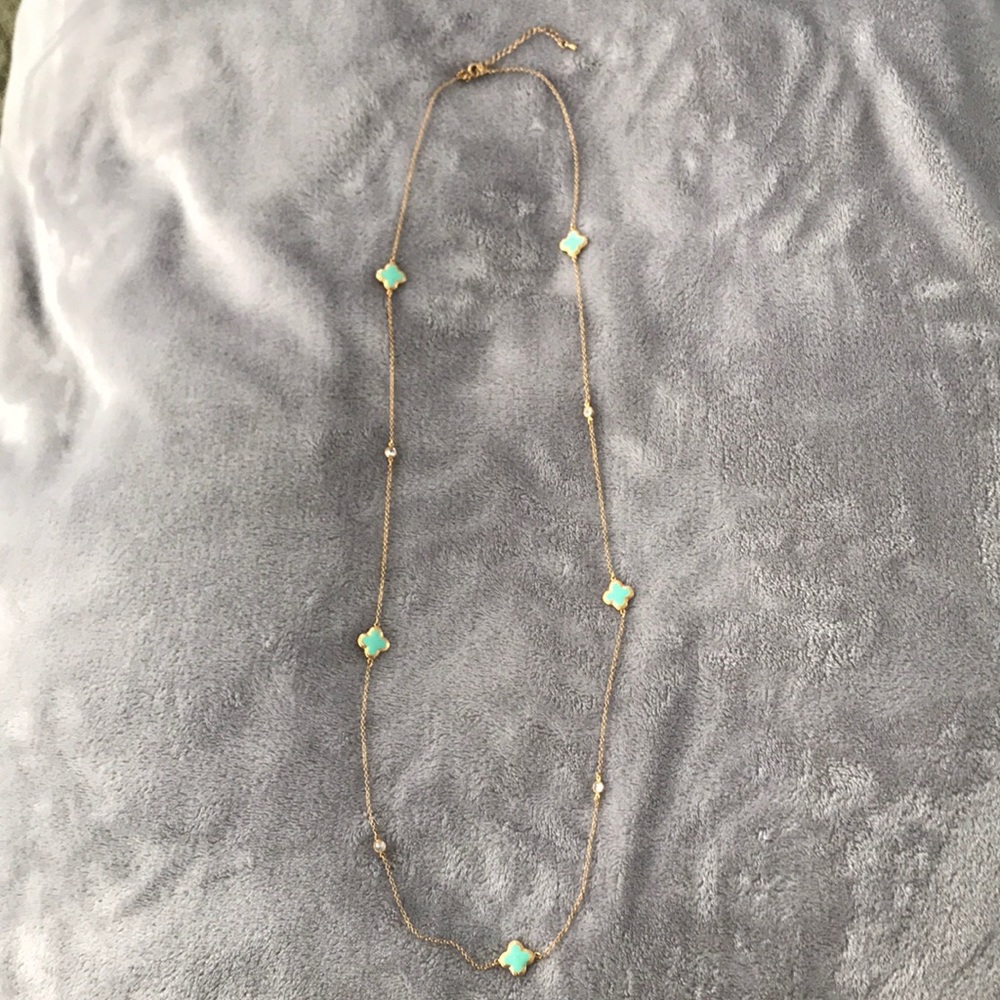 Statement Necklace with Turquoise Clovers